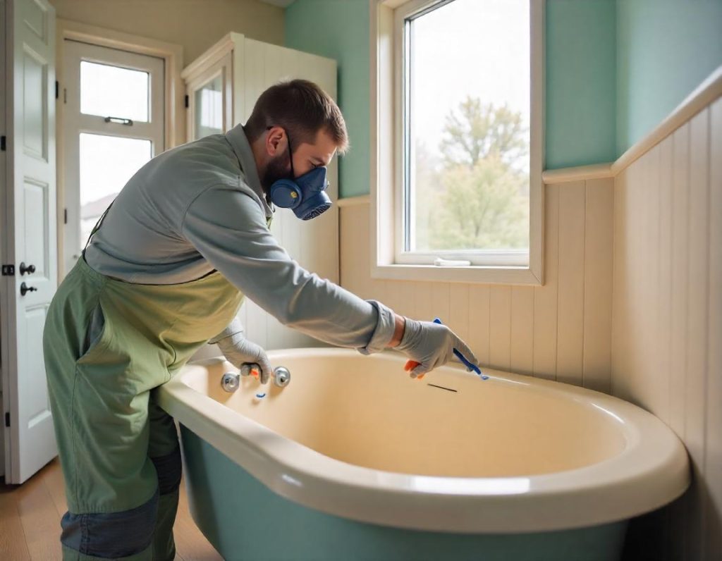 how to paint a plastic bathtub in a mobile home