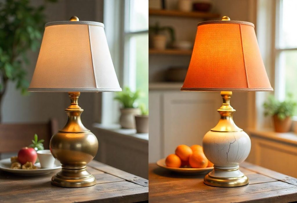 how to paint brass lamps