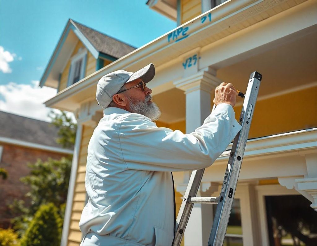 how to paint outside of house without scaffolding