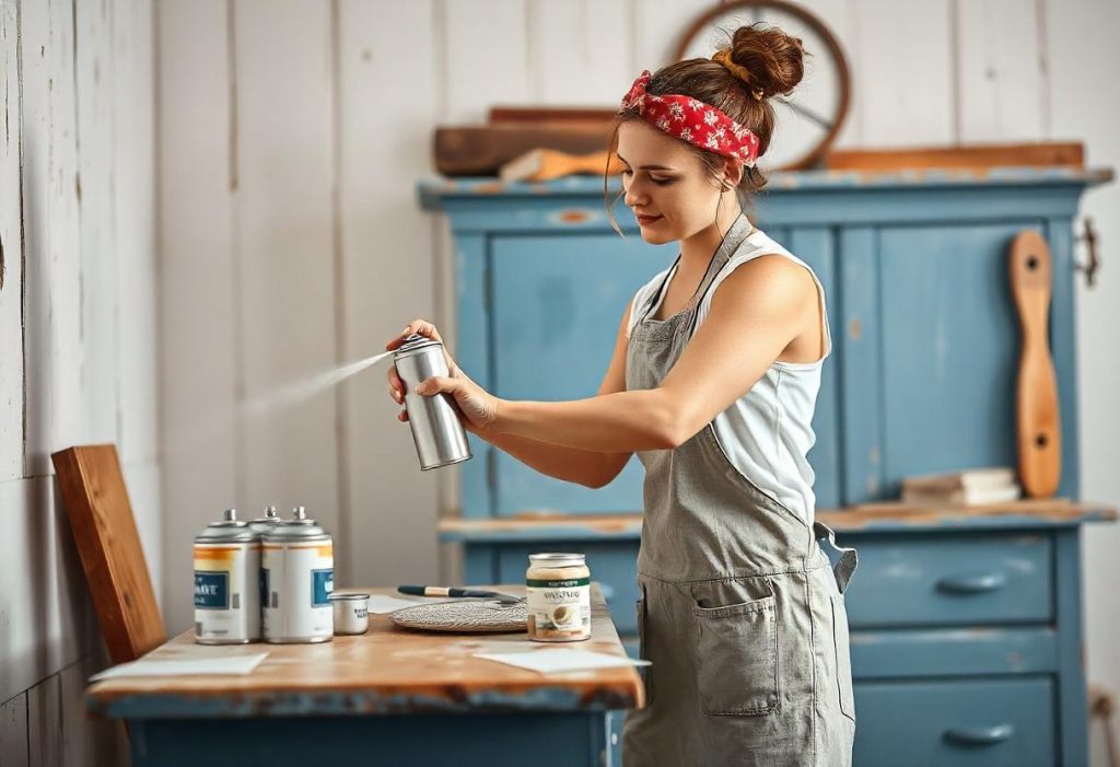 how to spray paint a dresser